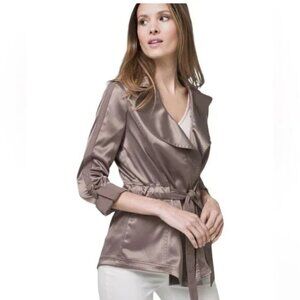 White House Black Market Satin Soft Fem Trench Jacket